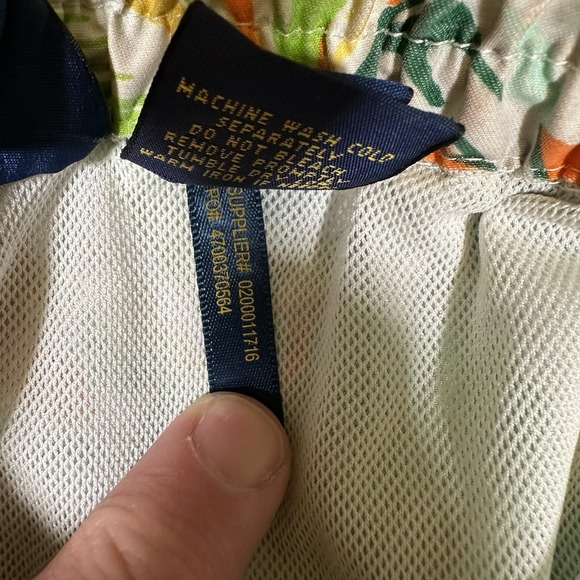 Polo Ralph Lauren Floral Hawaiian Green Orange Swim Trunks Mens Extra Large Pony - Picture 5 of 9